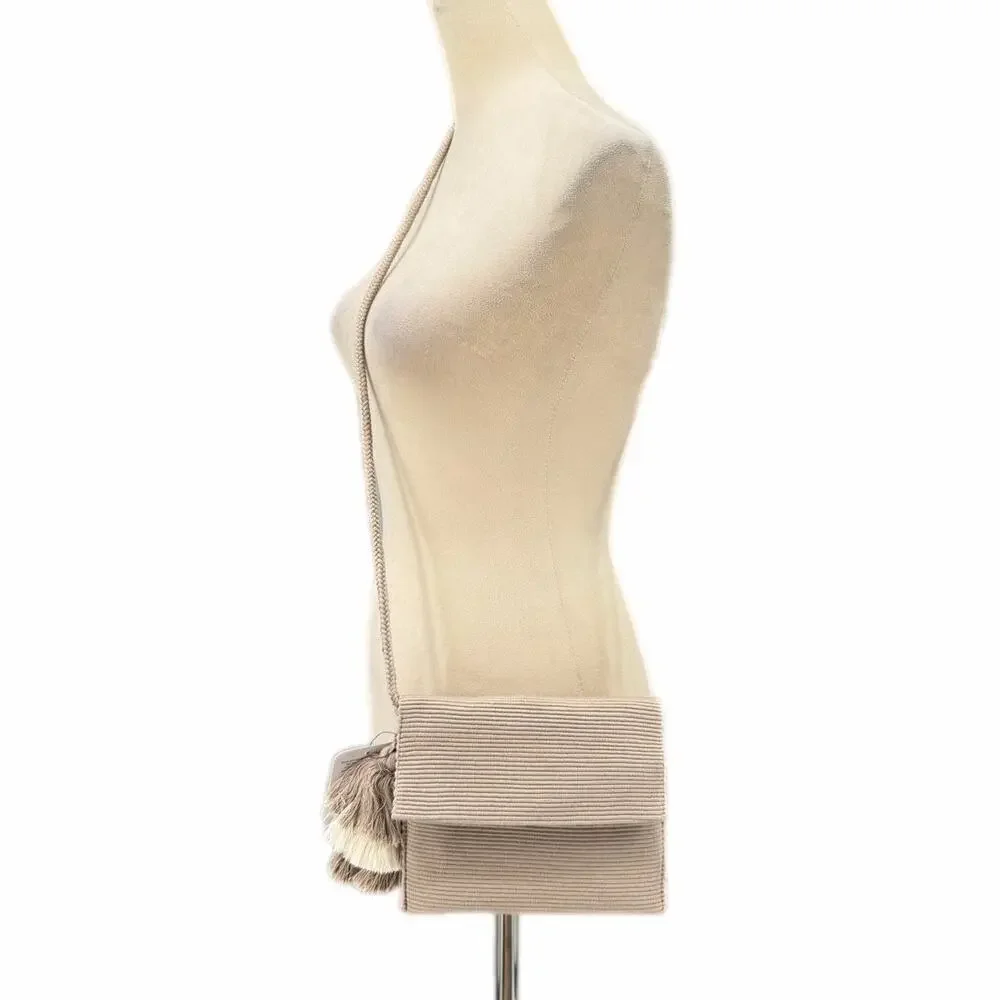 Pais Textil Ande NWT Beige 100% Cotton Woven Handmade Crossbody Foldover Purse